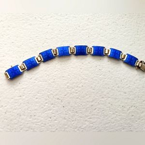 Norne Norway Norwegian Sterling Silver feather Enamel Bracelet - Aksel Holmsen